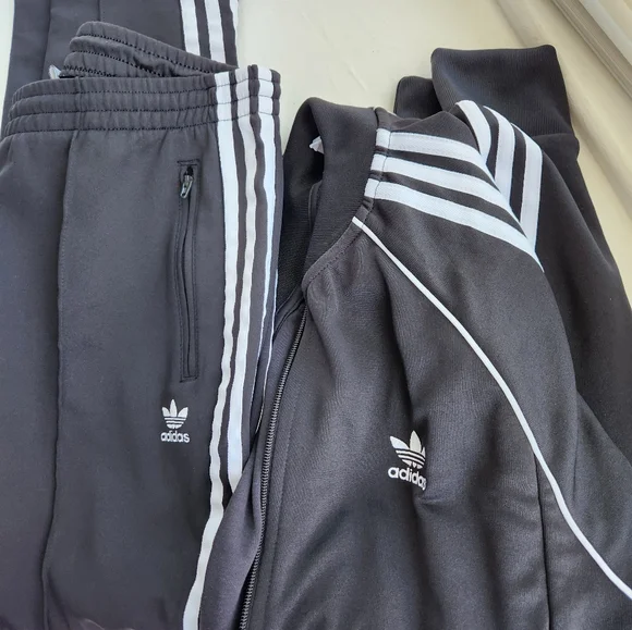 Adidas Black Tracksuit with White Stripes - Picture 7 of 11